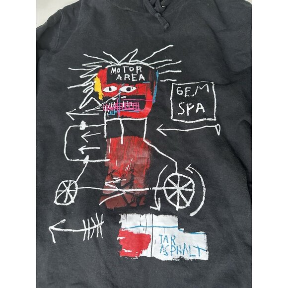 Jean-Michael Basquiat Men's Gem Spa Hoodie Black Large Y2K - Picture 5 of 7